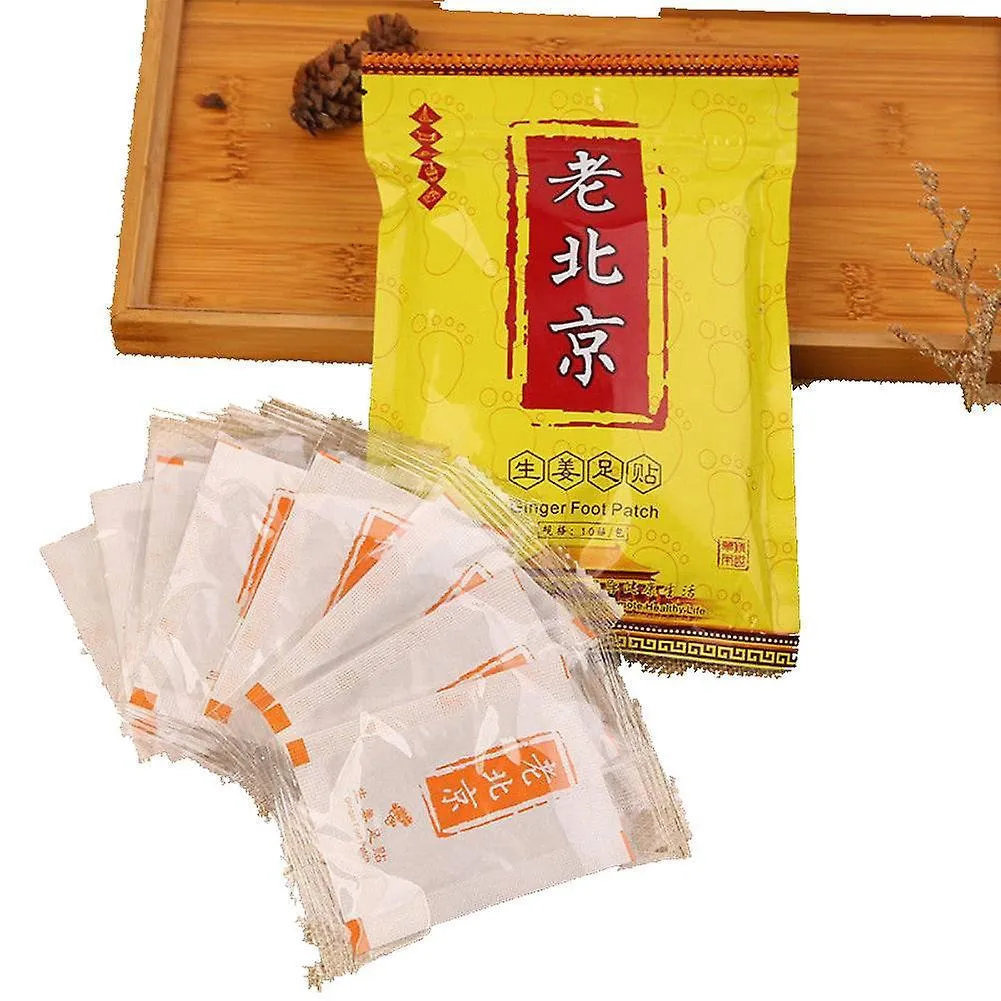 10 Pcs Ginger Foot Patch Detox Loss Weight Foot Patches Improve Sleep Feet Patch Anti- Swelling Revitalizing