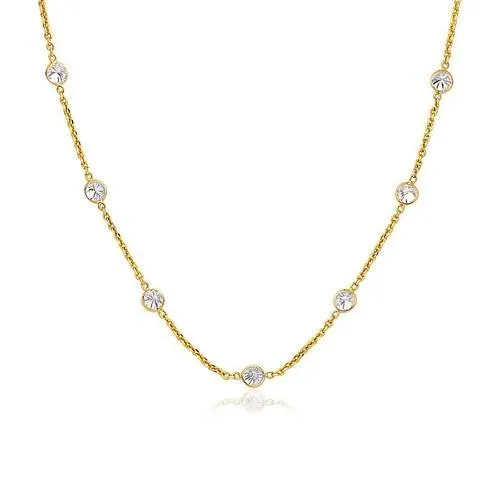 14k Yellow Gold CZ By the Yard Long Links, size 16''