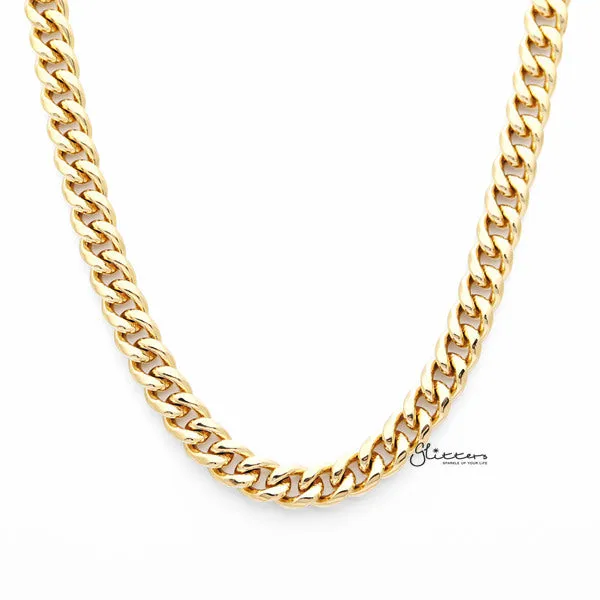 18K Gold I.P Stainless Steel Miami Cuban Curb Chain Men's Necklaces - 8.5mm width | 61cm length