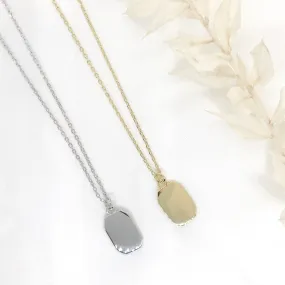 18k/925 Vermeil Tag Necklace - Engravable