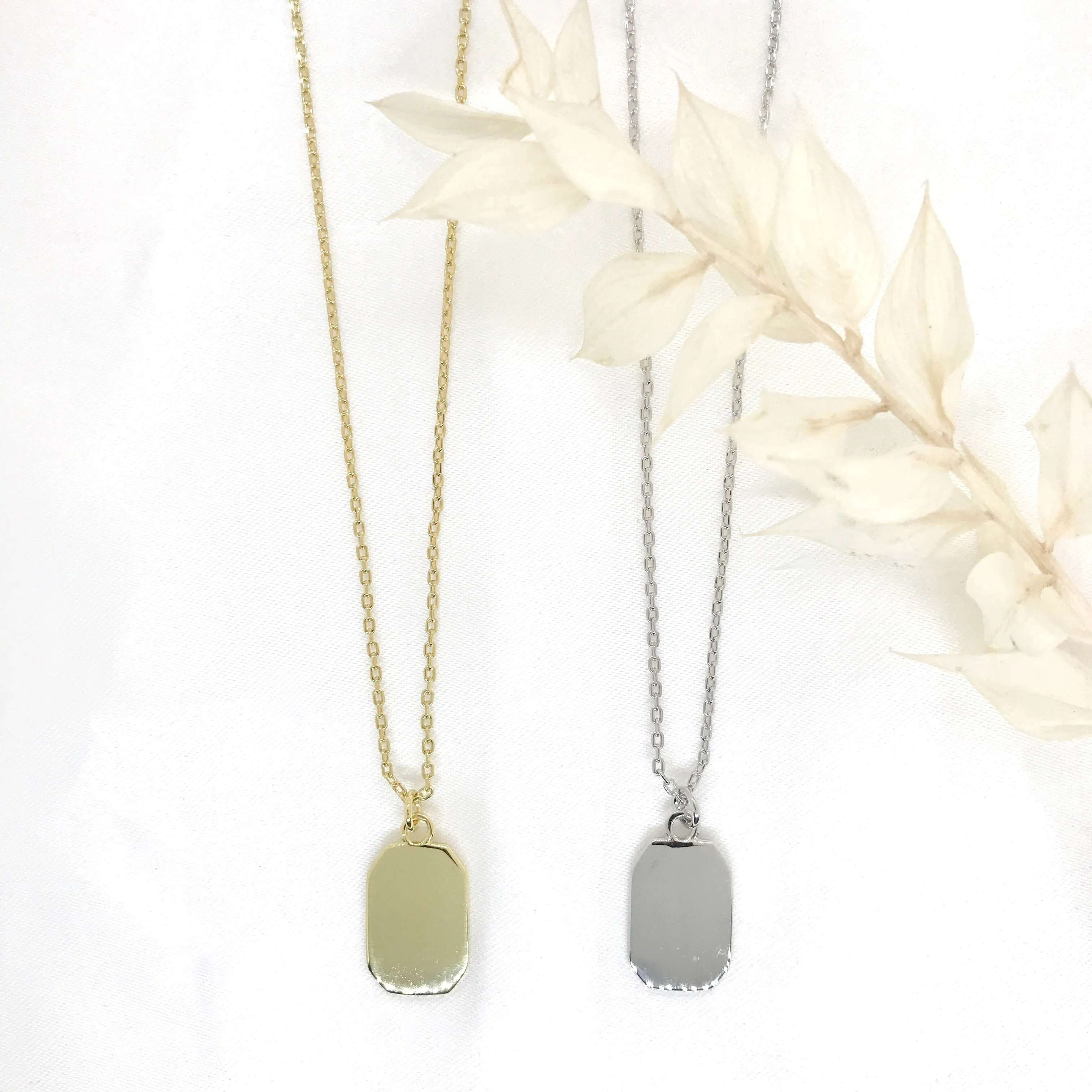 18k/925 Vermeil Tag Necklace - Engravable