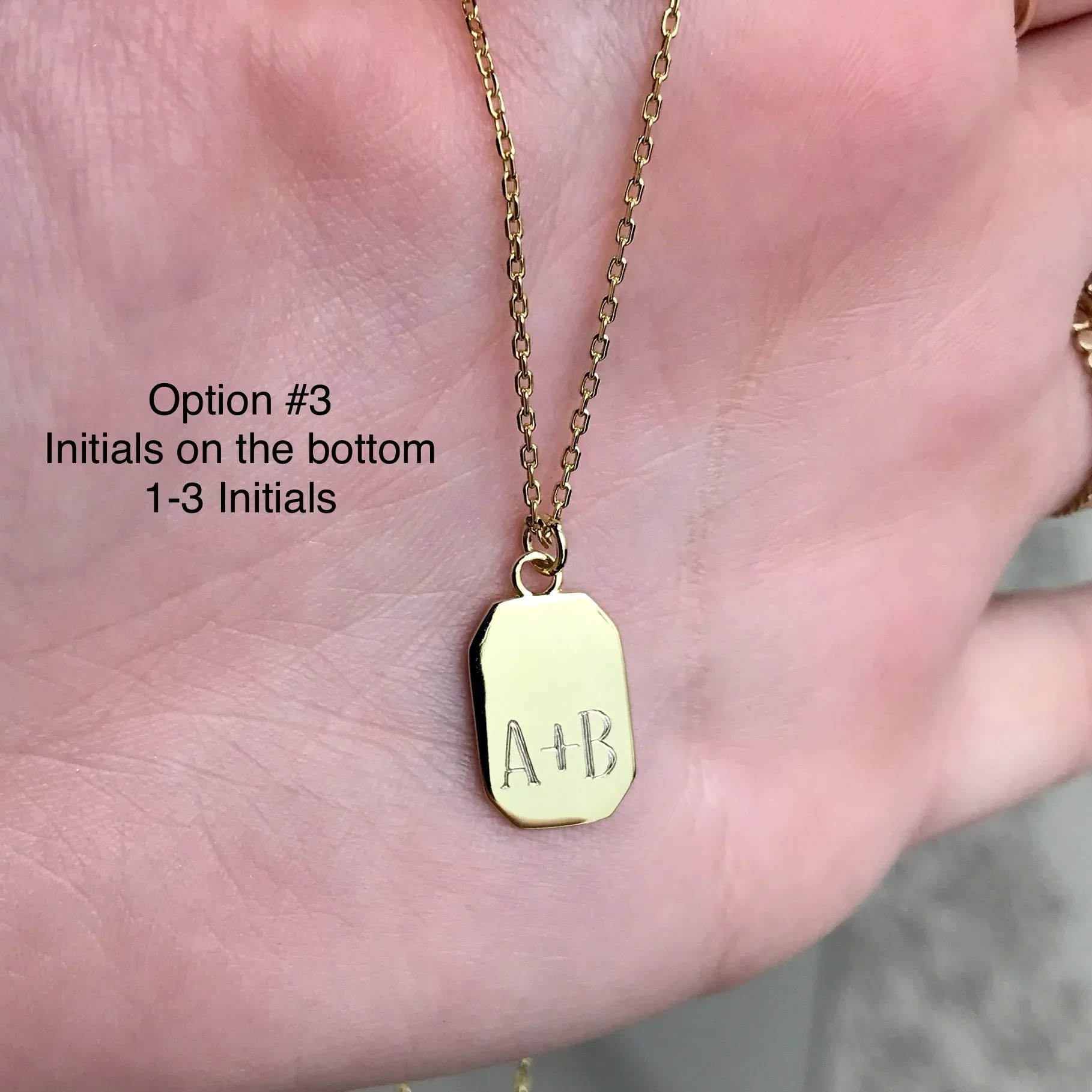 18k/925 Vermeil Tag Necklace - Engravable