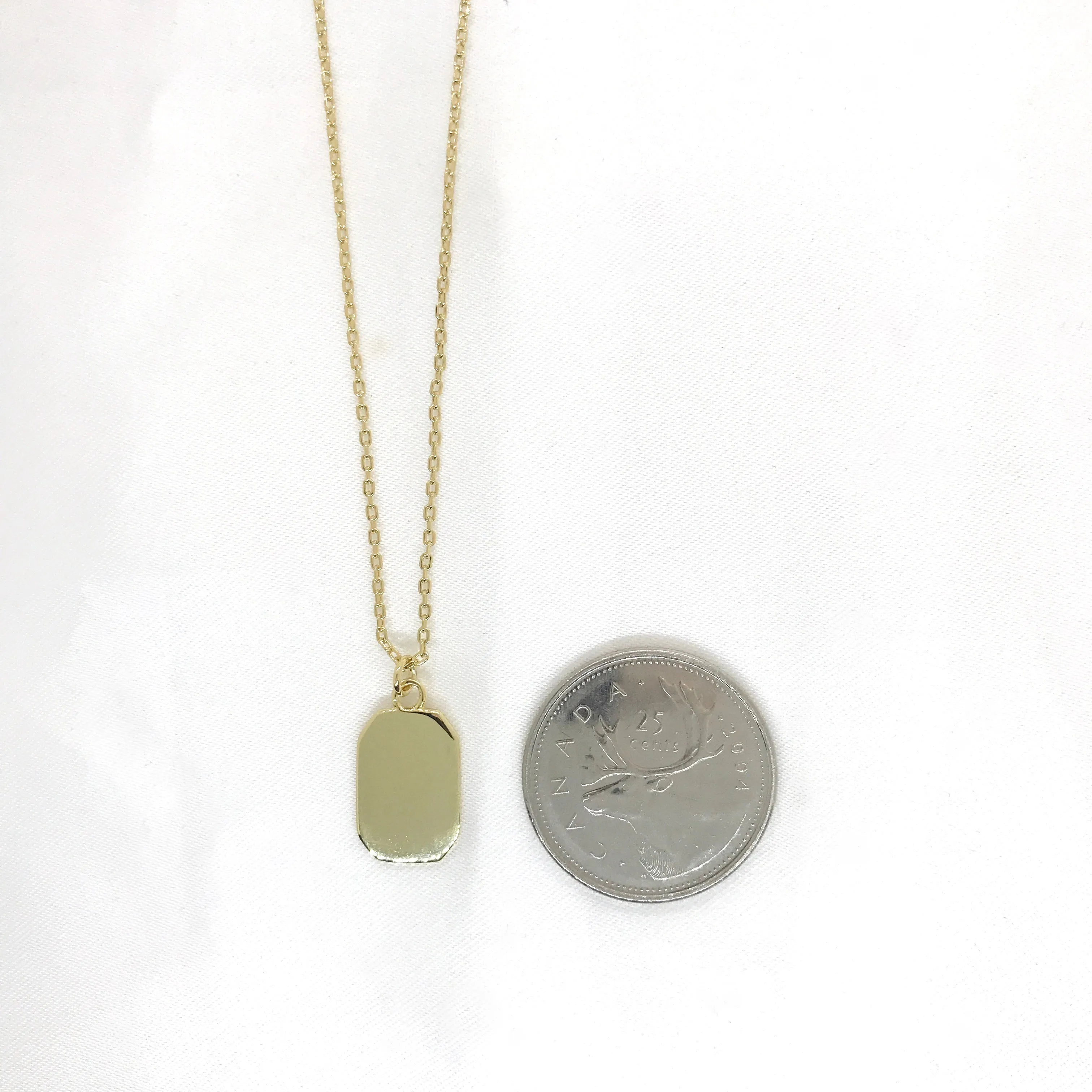 18k/925 Vermeil Tag Necklace - Engravable