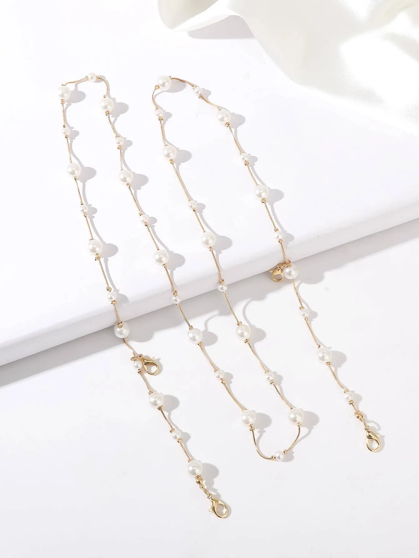 1pc Women Faux Pearl Decor Fashionable Chain Belt For Party