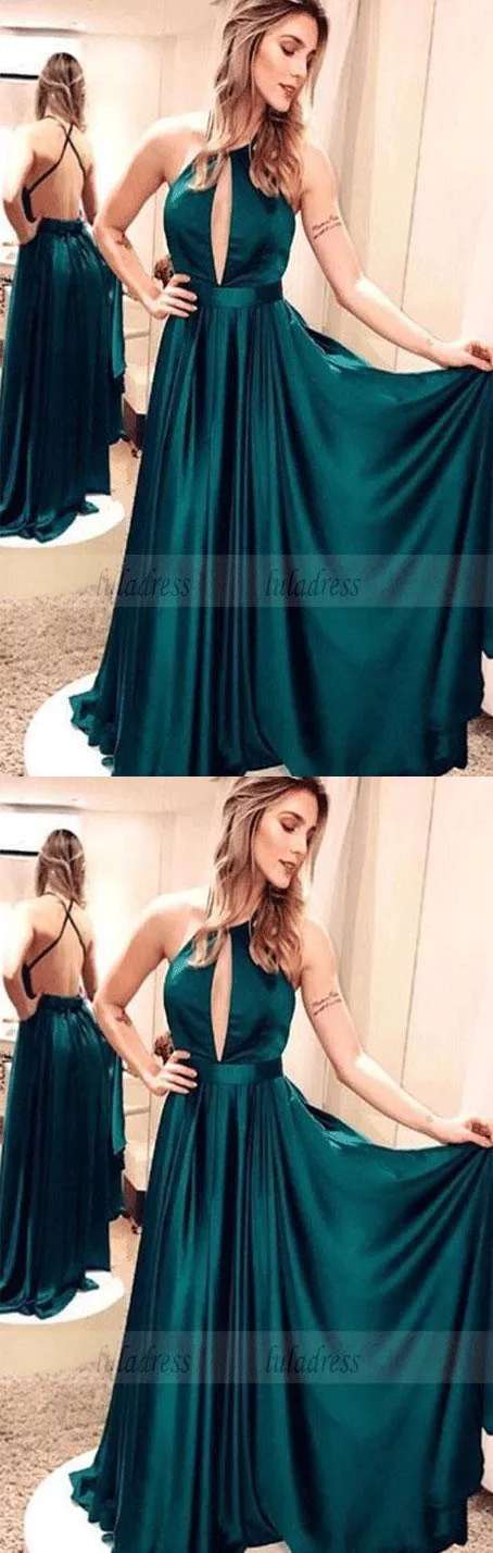 A-Line Evening Dresses Simple Backless Prom Dresses Party Dresses,BD98618