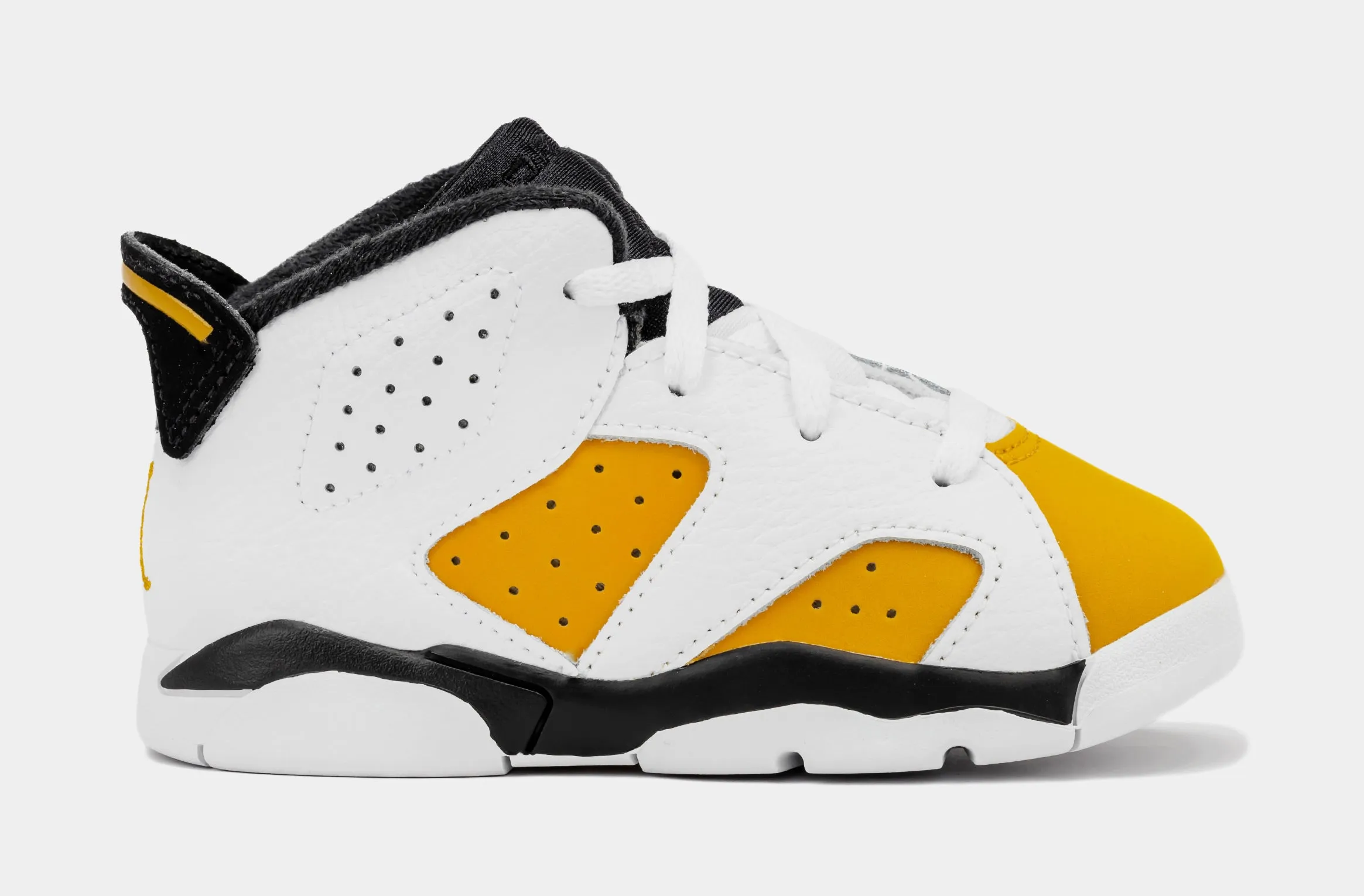 Air Jordan 6 Retro Yellow Ochre Infant Toddler Lifestyle Shoes (White/Yellow Ochre/Black) Free Shipping