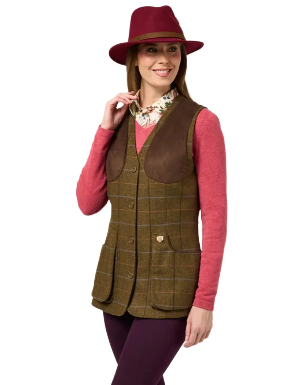 Alan Paine Combrook Ladies Tweed Shooting Waistcoat