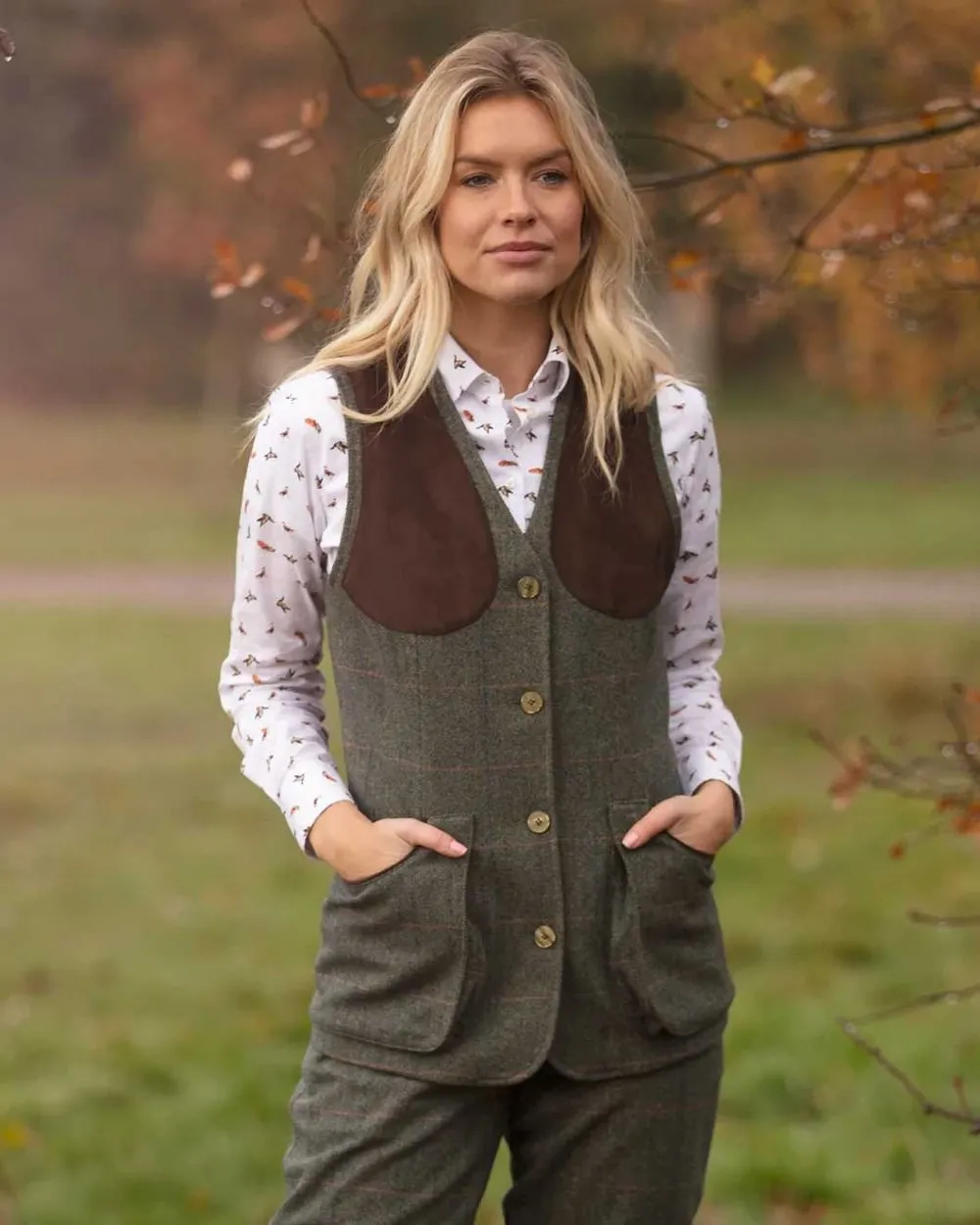 Alan Paine Combrook Ladies Tweed Shooting Waistcoat