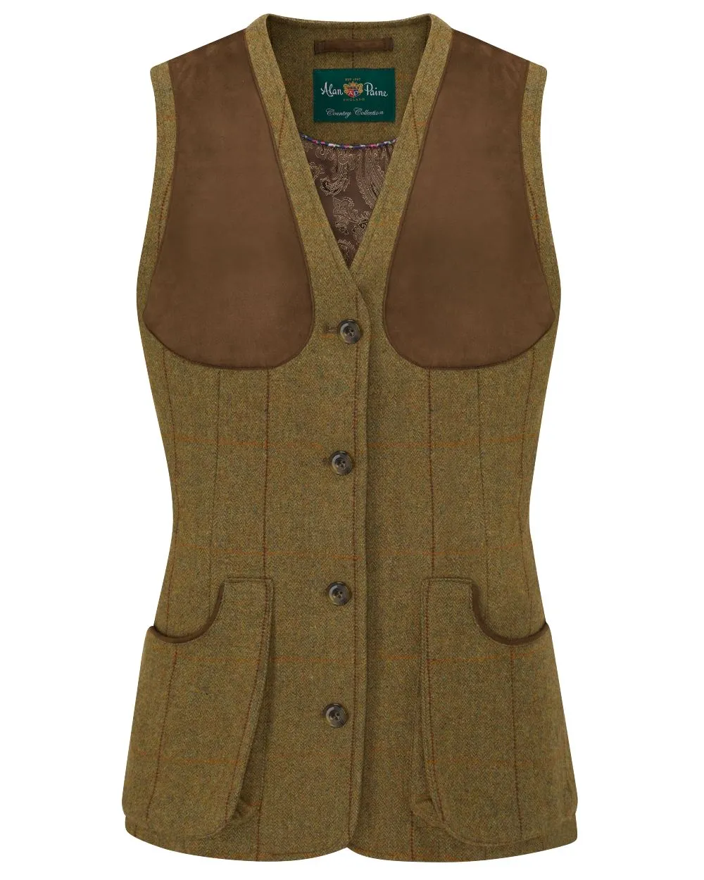 Alan Paine Combrook Ladies Tweed Shooting Waistcoat