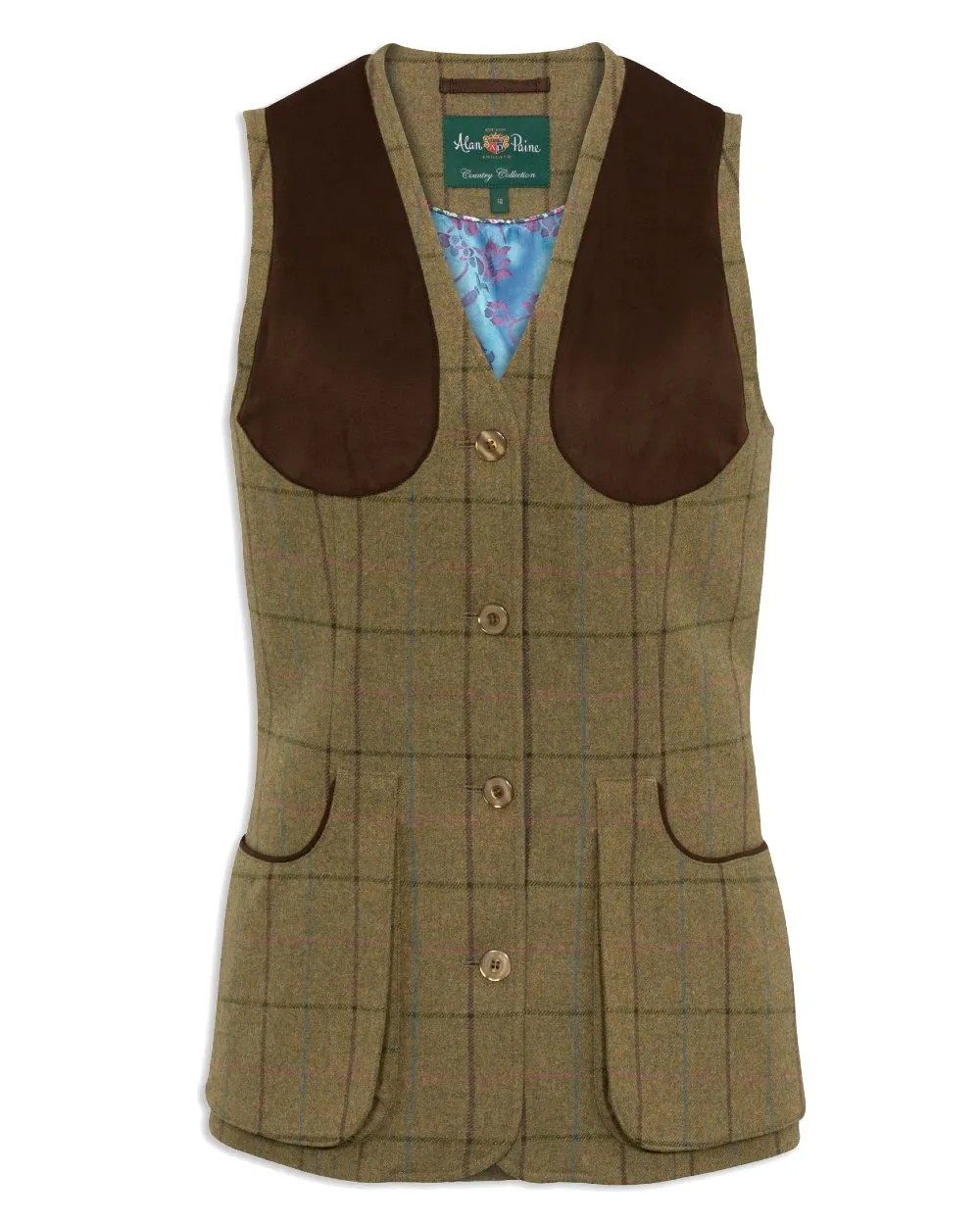 Alan Paine Combrook Ladies Tweed Shooting Waistcoat