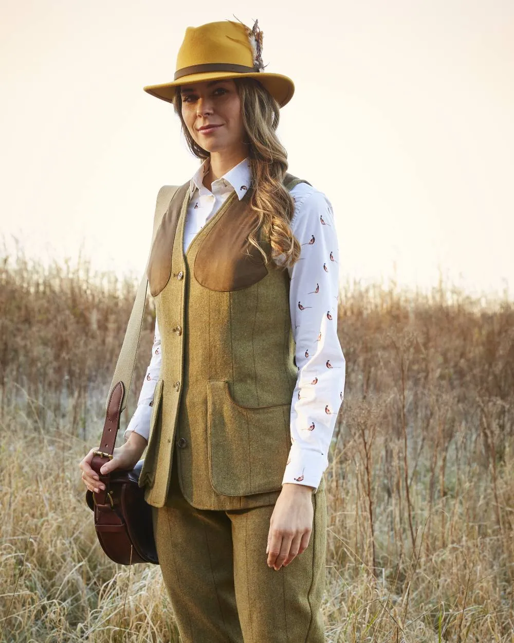 Alan Paine Combrook Ladies Tweed Shooting Waistcoat