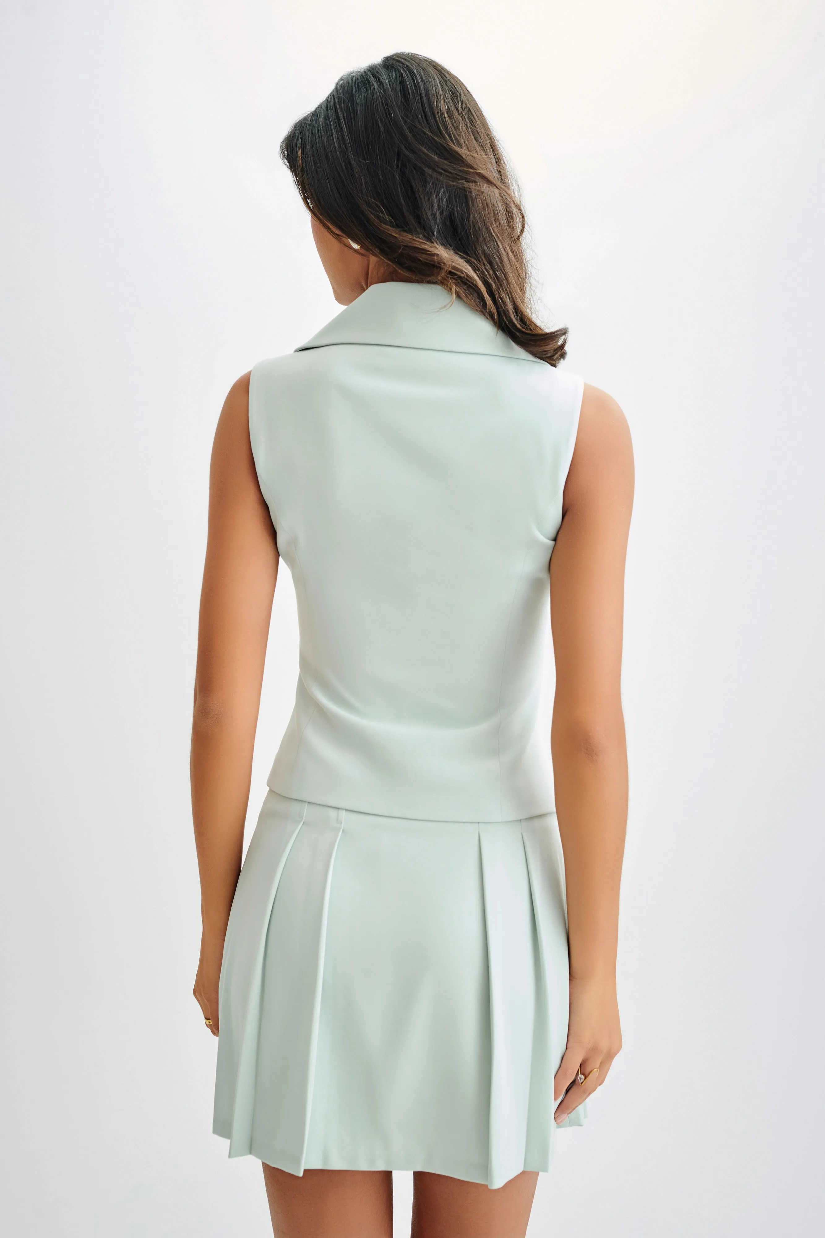 Berkley Suiting Mini Skirt - Pastel Green