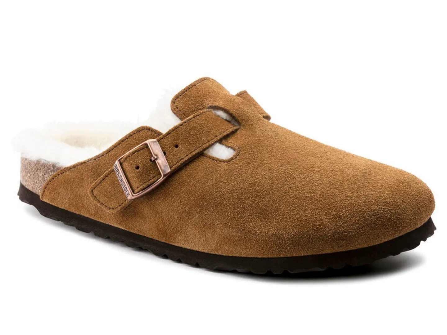 Birkenstock: Boston Shearling REG width in Mink