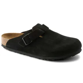 Birkenstock Seasonal, Boston, Suede Leather, Soft Footbed, Narrow Fit, Black