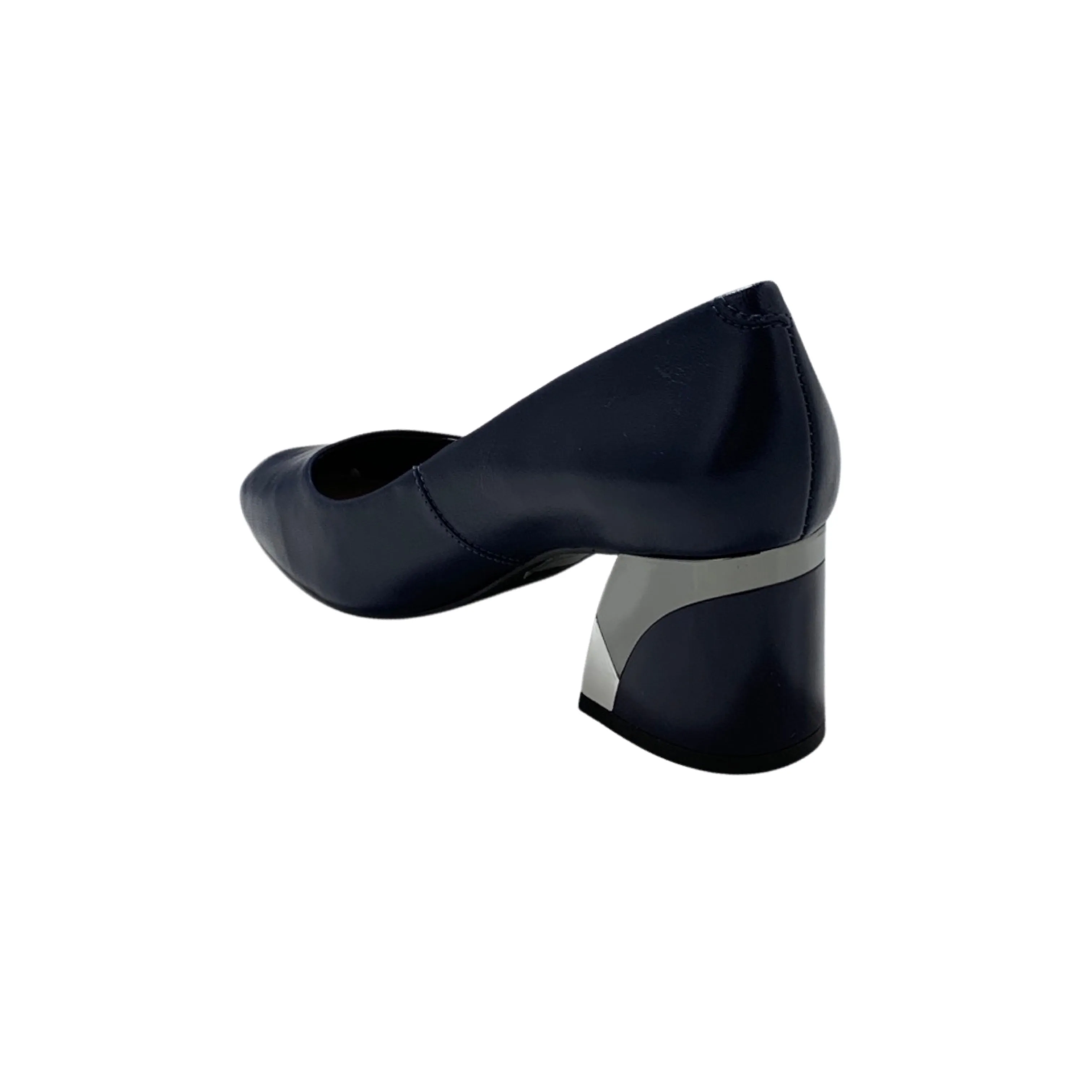 Boric Navy Leather Pump