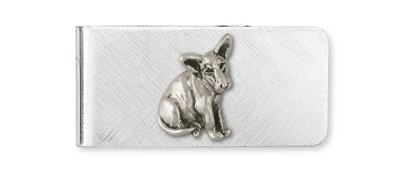 Bull Terrier Money Clip Handmade Sterling Silver Dog Jewelry BU7-MC