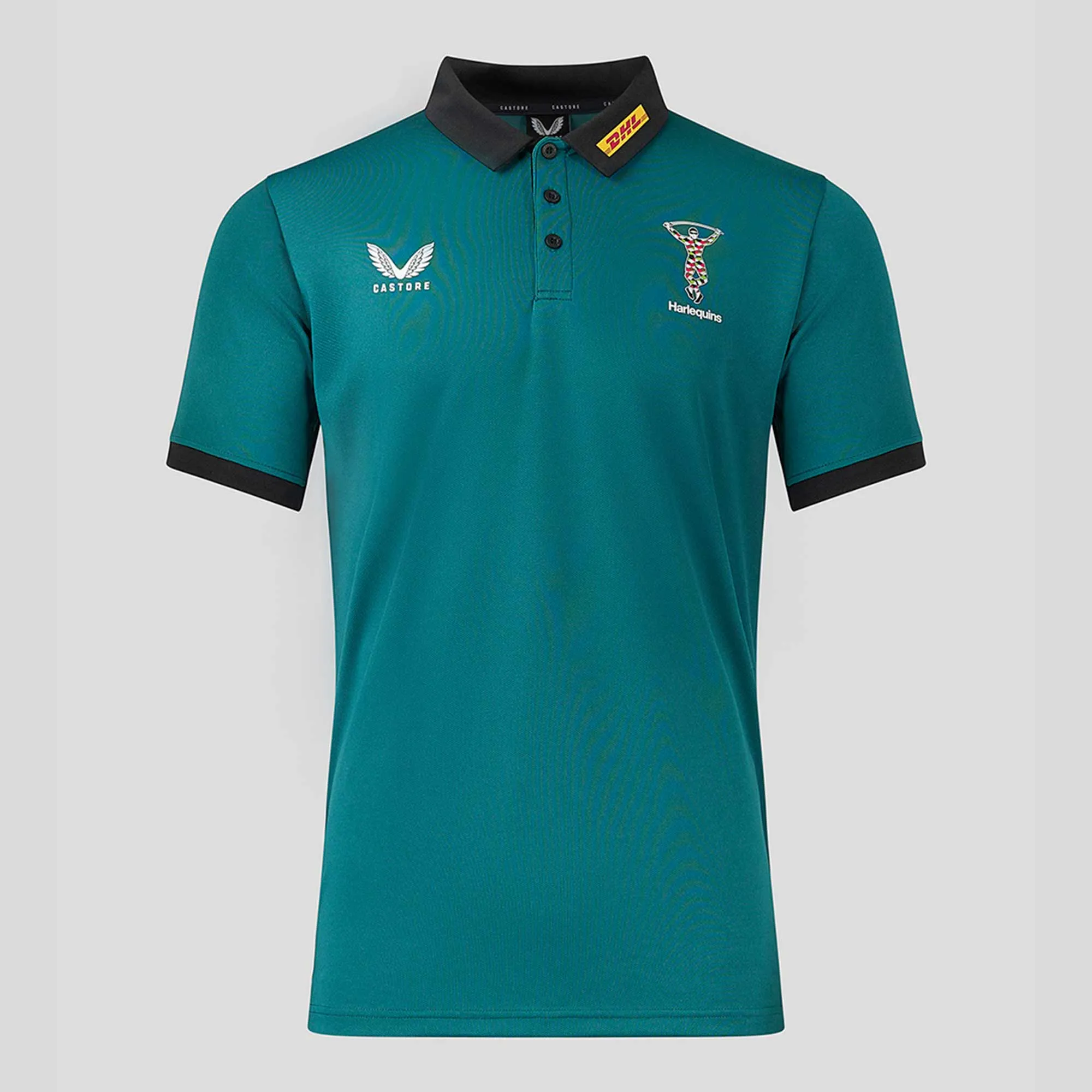 Castore Men's Harlequins Rugby Travel Polo Shirt 23/24 - Green