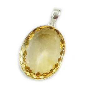 Chunky Citrine Oval Boho Pendant