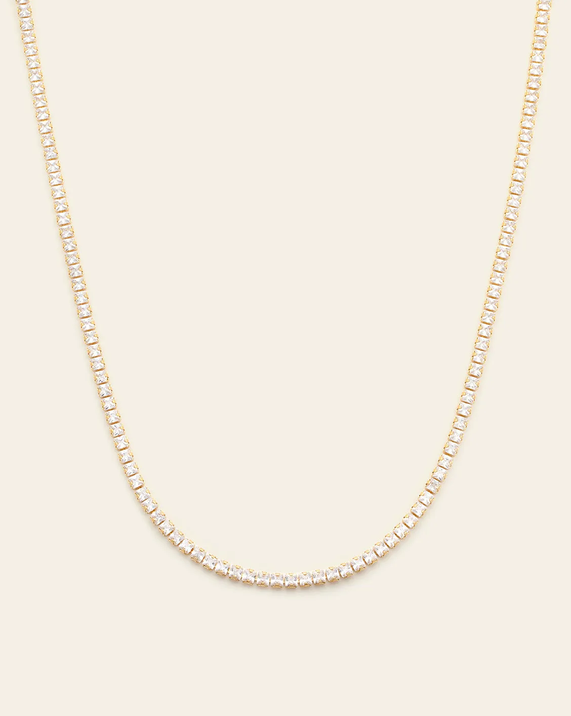 Cushion Cut Tennis Necklace