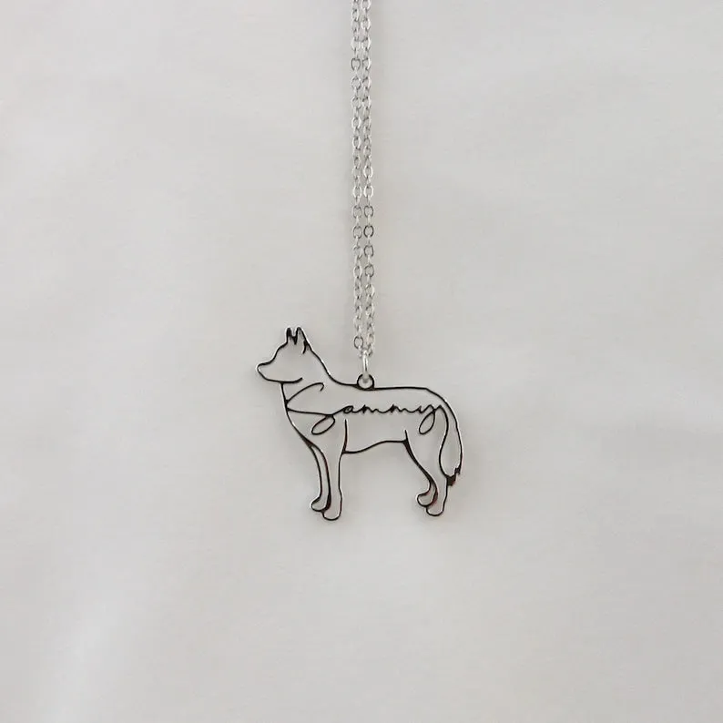 Custom Dog Necklace with Name Personalized Jewelry for Women Animal Pet Memorial Gift Dog Breed Silhouette Necklace