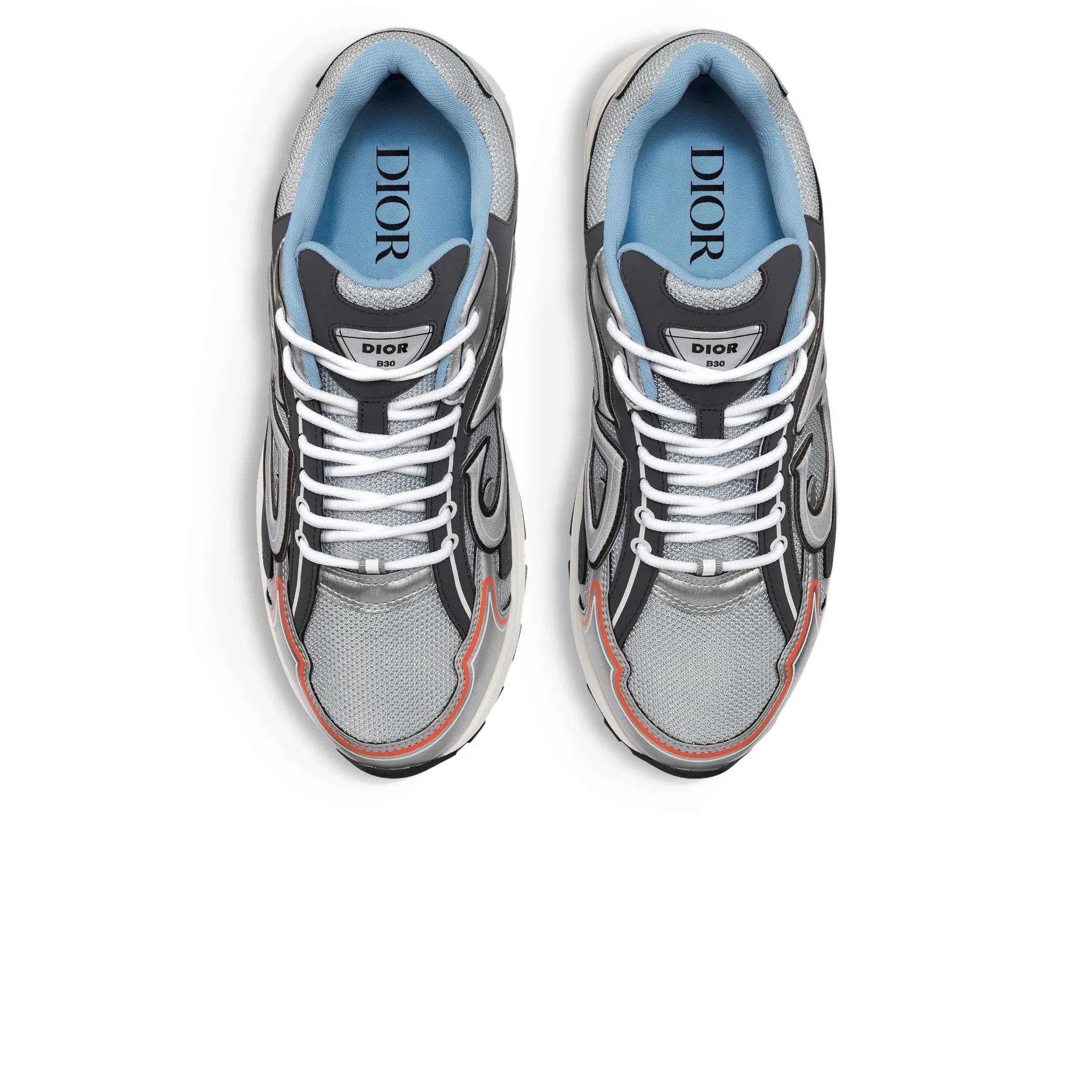 Dior B30 Mesh Silver-Tone Deep Grey Trainer