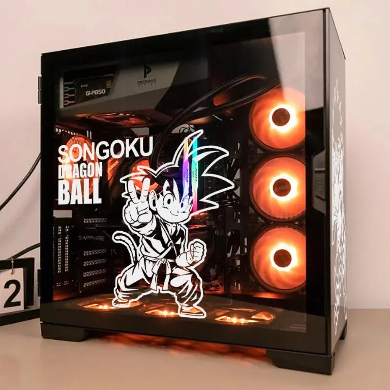 Dragon Ball Anime Stickers for ATX Mid Tower Computer Cartoon PC Case Waterproof Removable