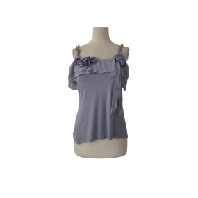 Express Grey Frill Rose Sleeveless Top | Pre Loved |