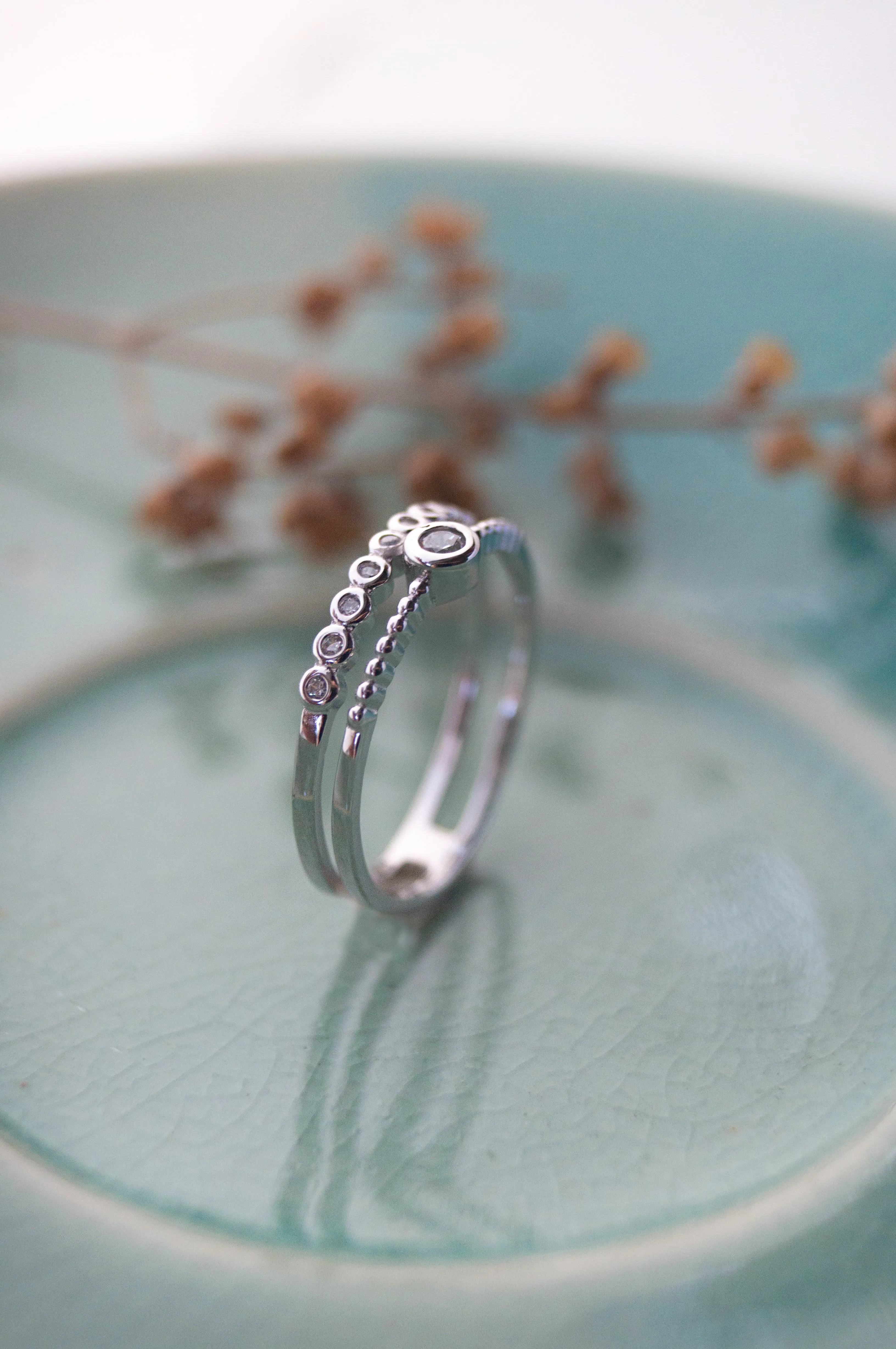 Gleaming Two Layer Sterling Silver Ring