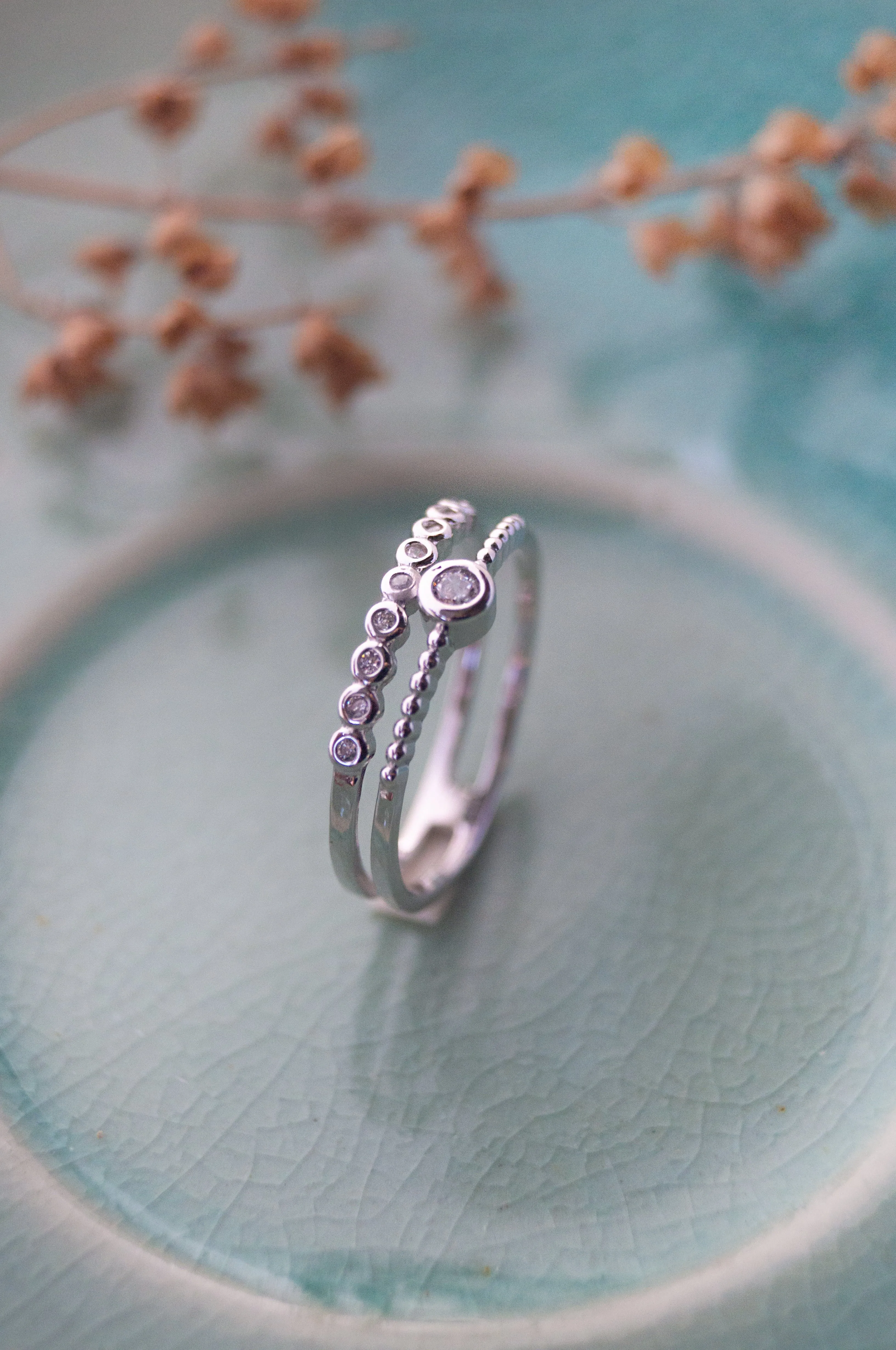 Gleaming Two Layer Sterling Silver Ring