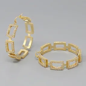 Gold Pave Statement Hoops