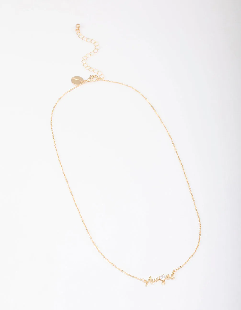 Gold Plated Angel Script Necklace