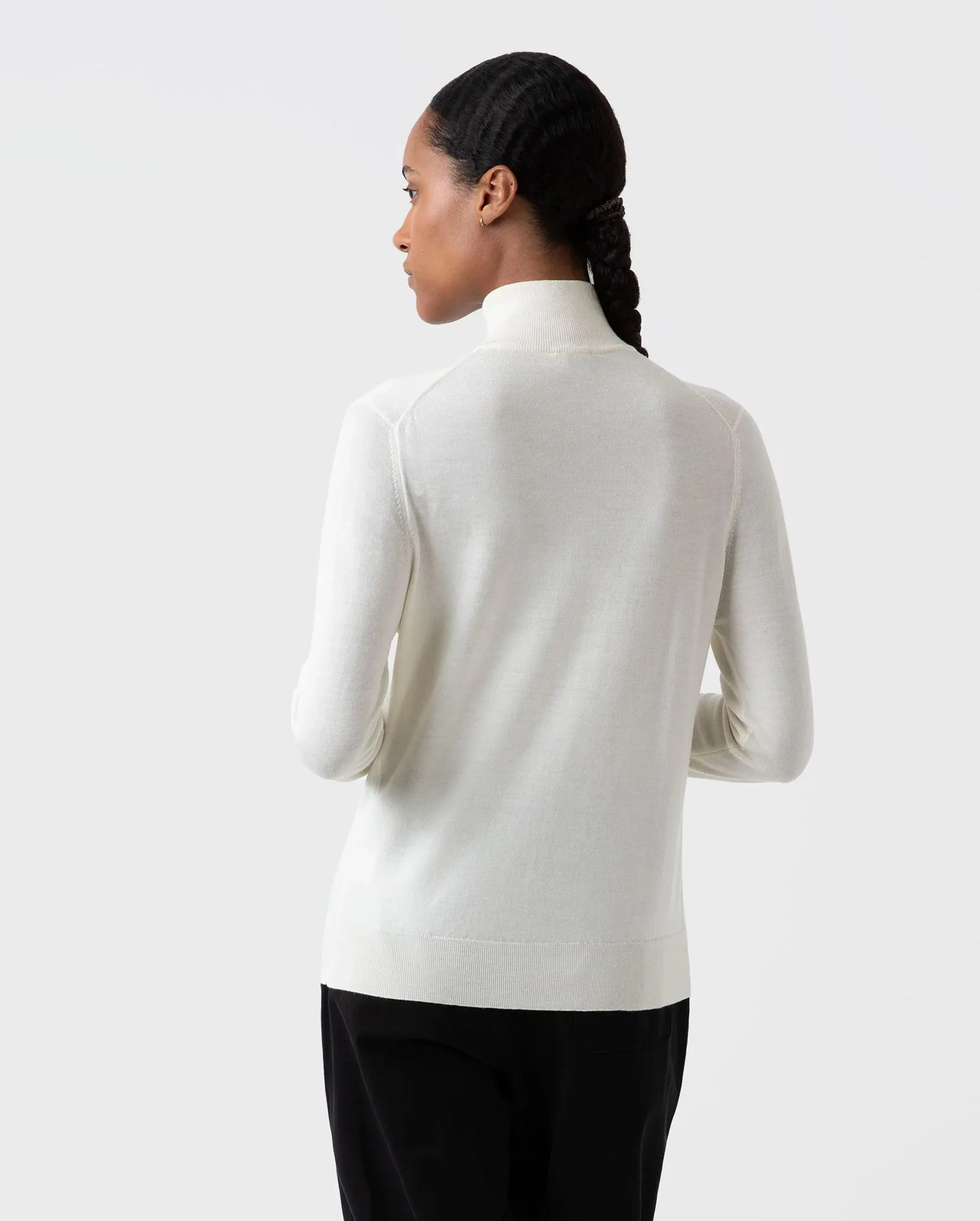 HALF ZIP FUNNEL / IVORY