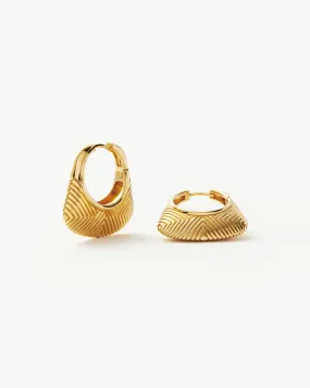 Hera Ridge Hoop Earrings | 18ct Gold Plated