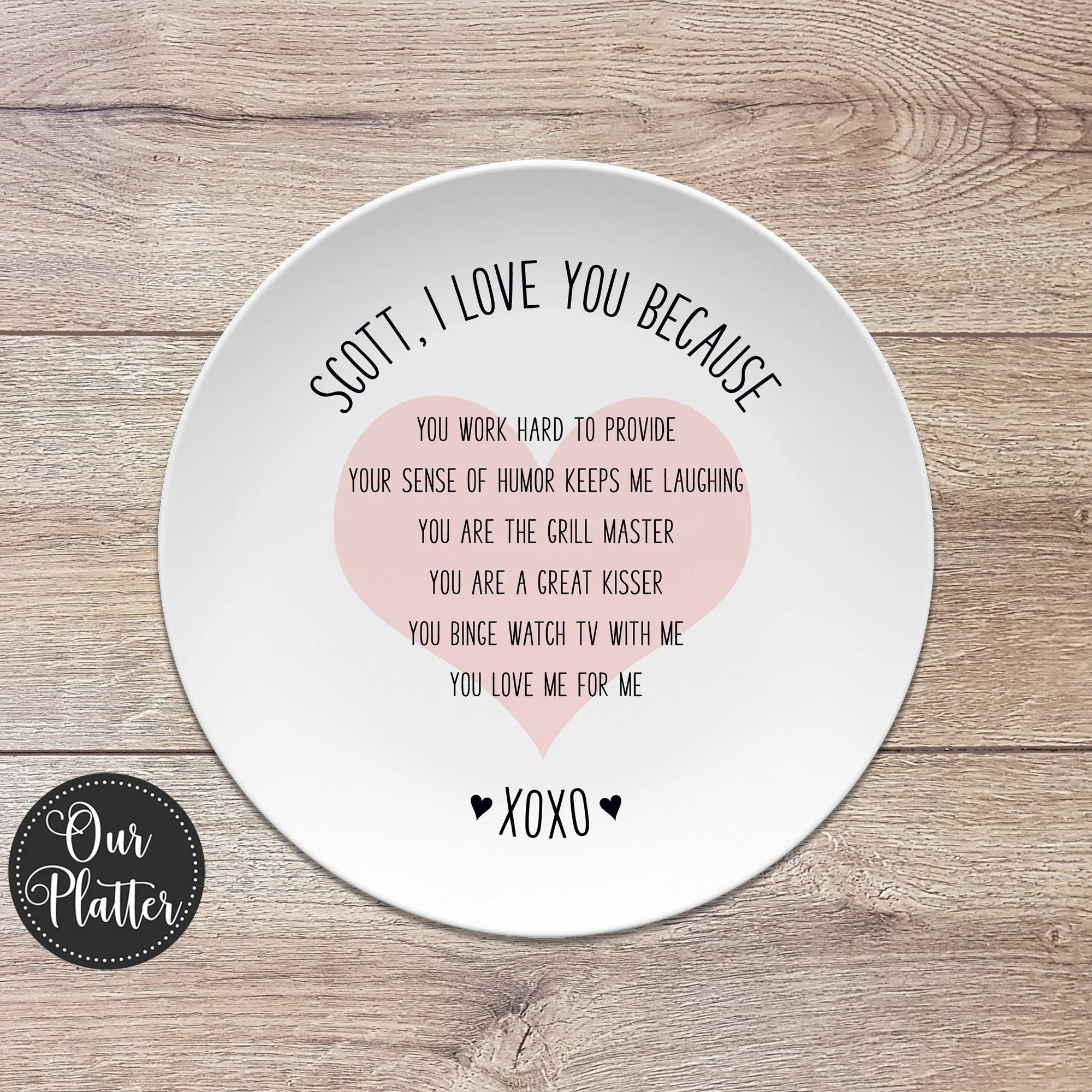 I Love You Because - Personalized Plates