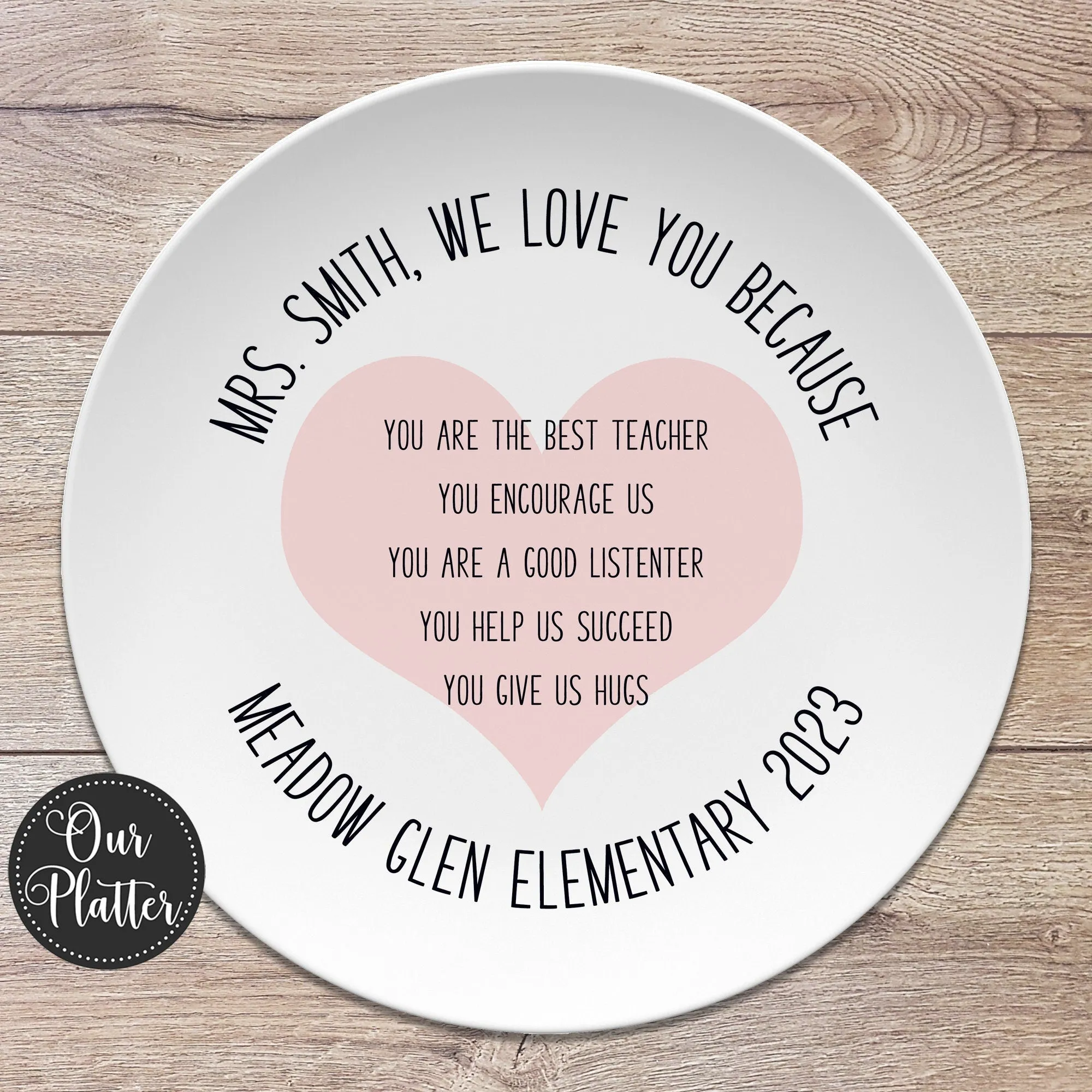 I Love You Because - Personalized Plates