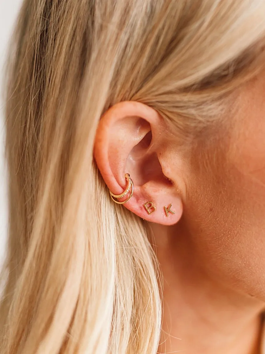 Initial Stud Earring 14K