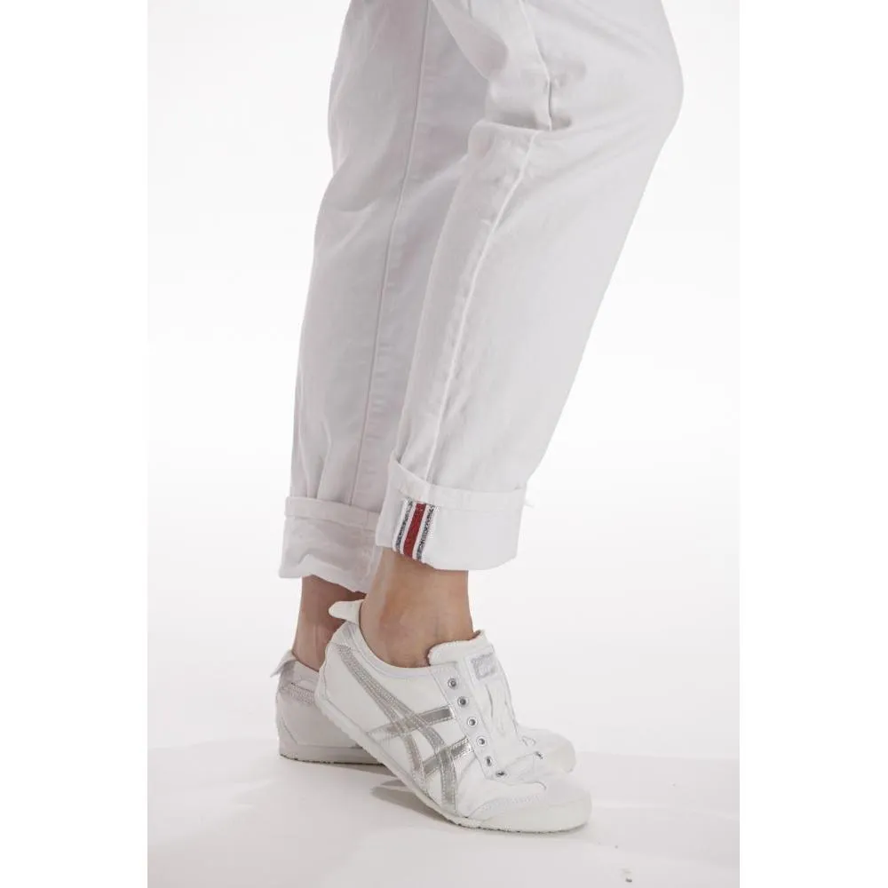 Italian Star Polo Drill White Jean