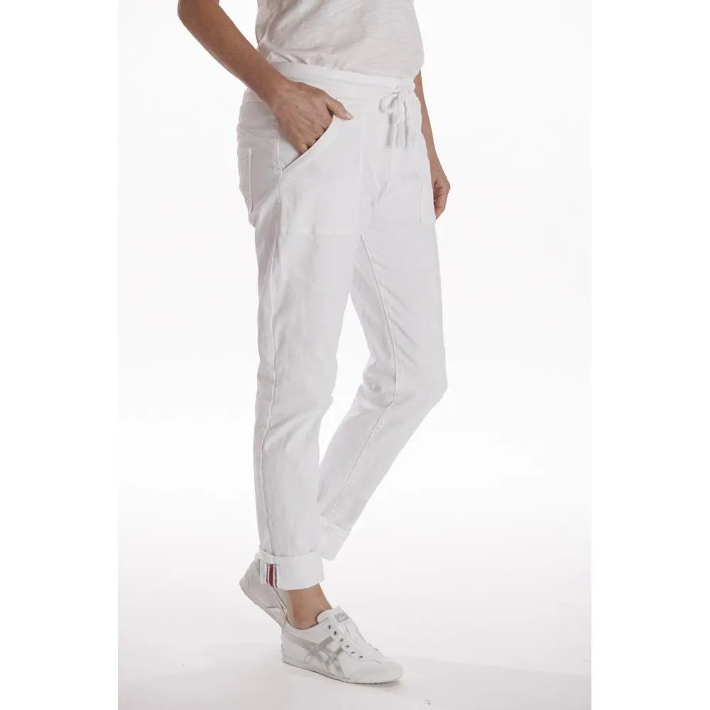 Italian Star Polo Drill White Jean