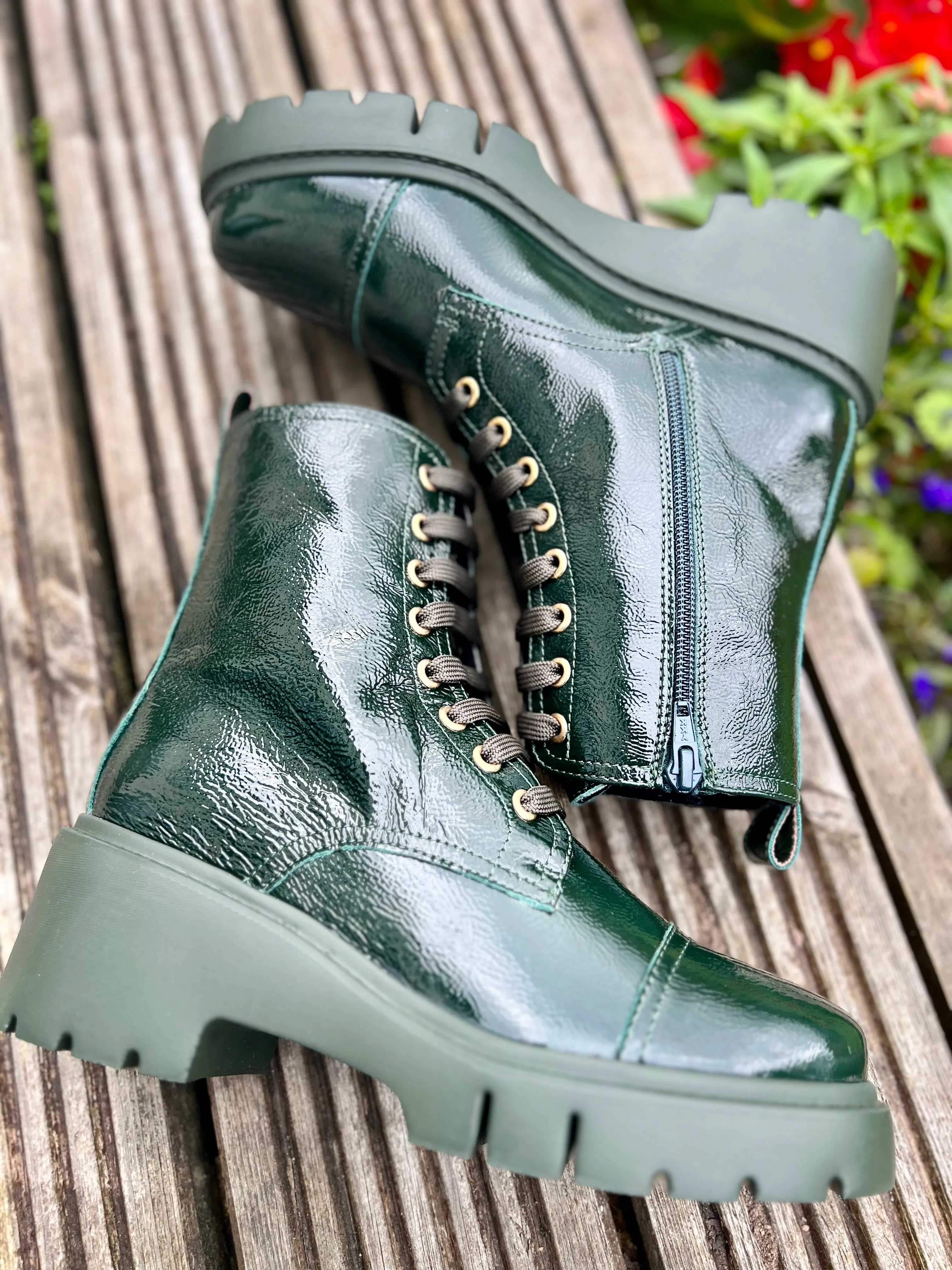 Juliet Biker Boots, Verde