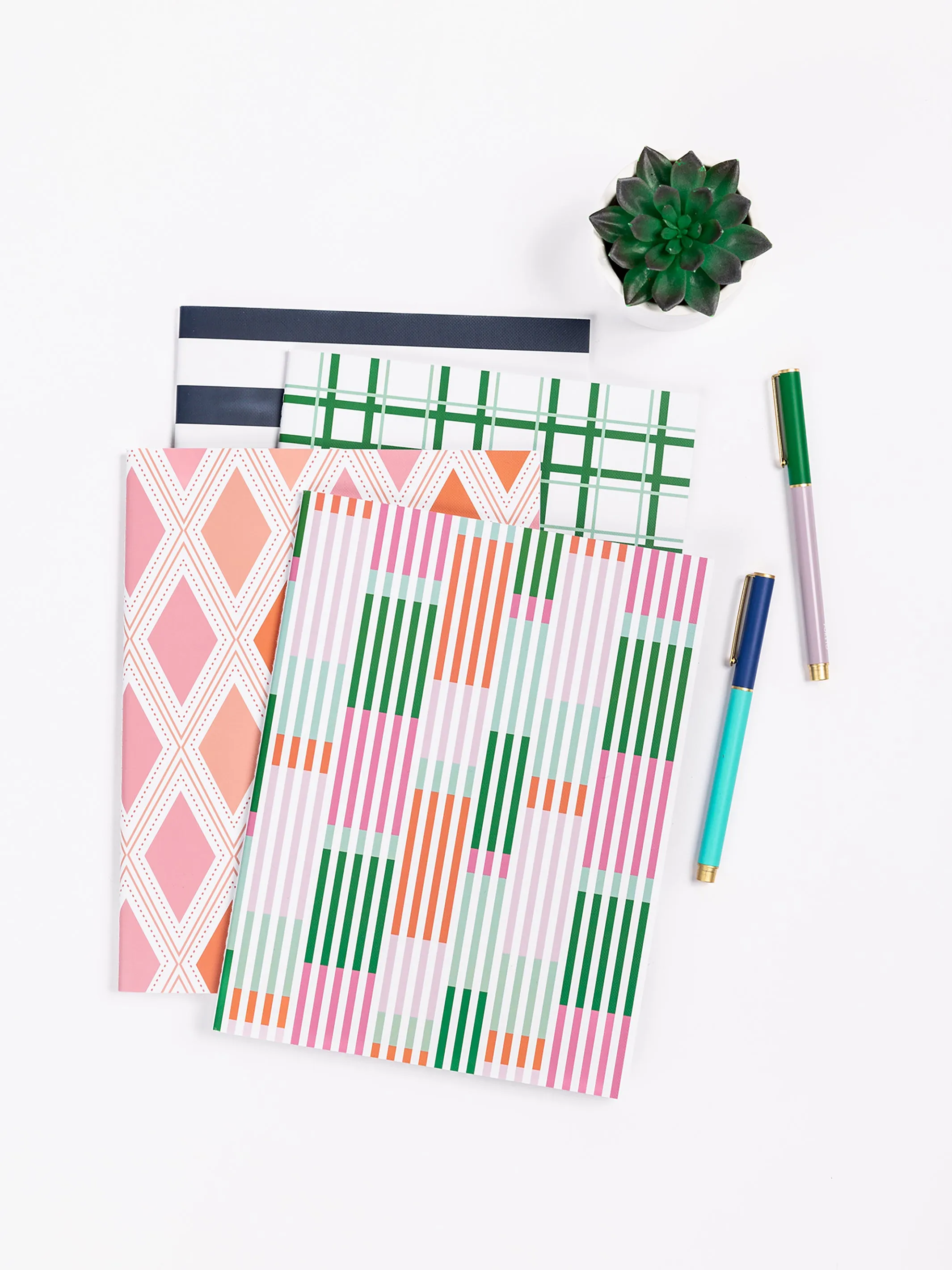 Large Notebook | On the Grid Green