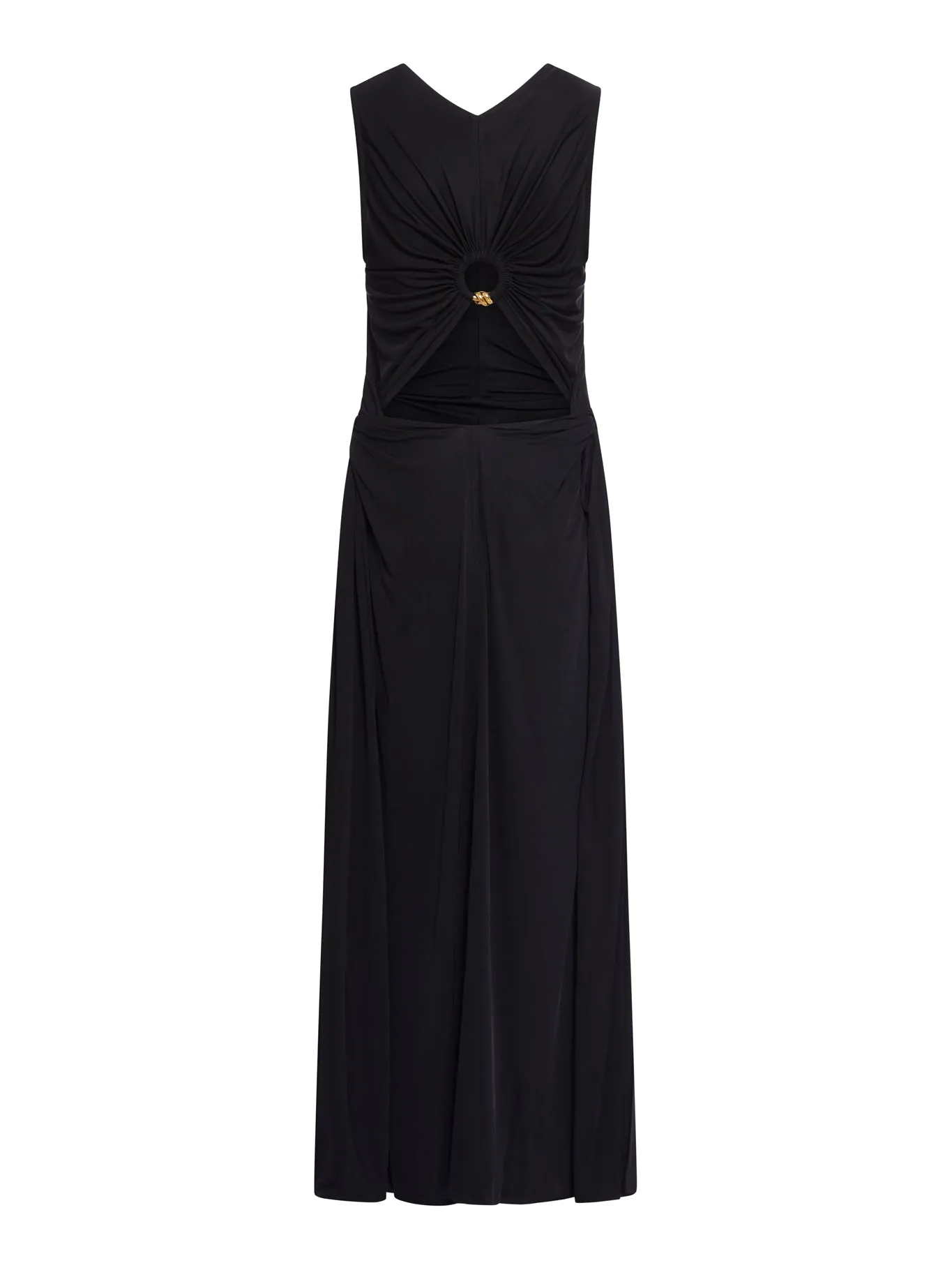 Long dress in viscose jersey with knot ring