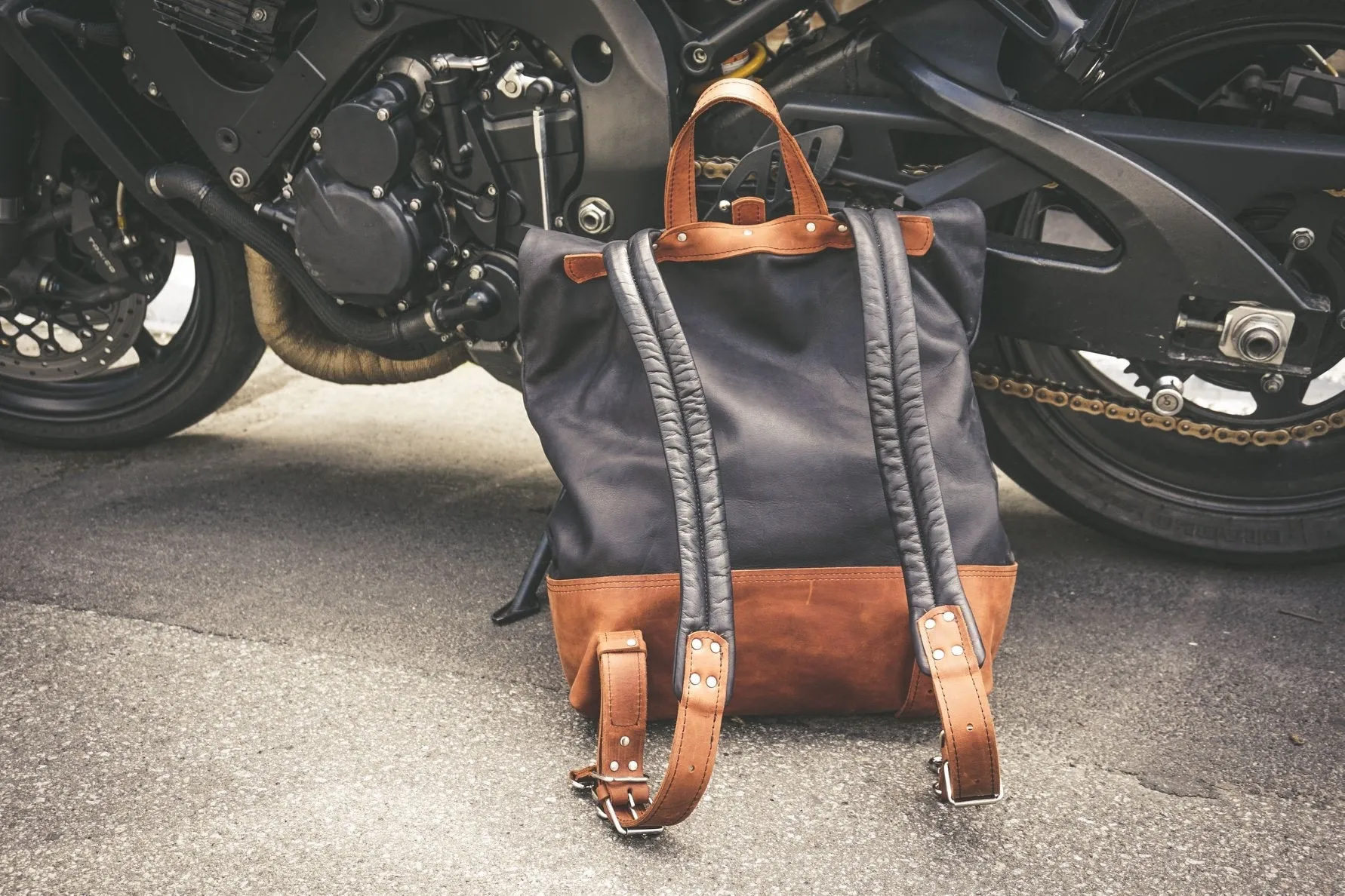 Motorcycle leather backpack, Best leather rucksack for men and women, Handcrafted