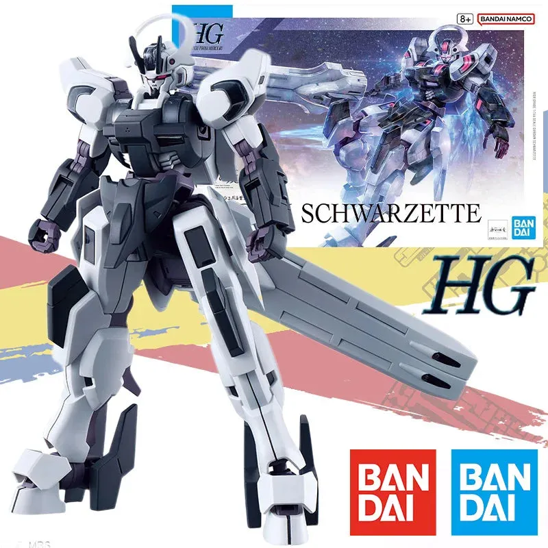 Original Bandai HG 1/144 Wizard of Mercury Series SCHWARZETTE GUNDAM Figure Movable Assembly Model Kit