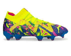 PUMA Men's Future Ultimate Energy FG/AG Blue/Yellow/Pink