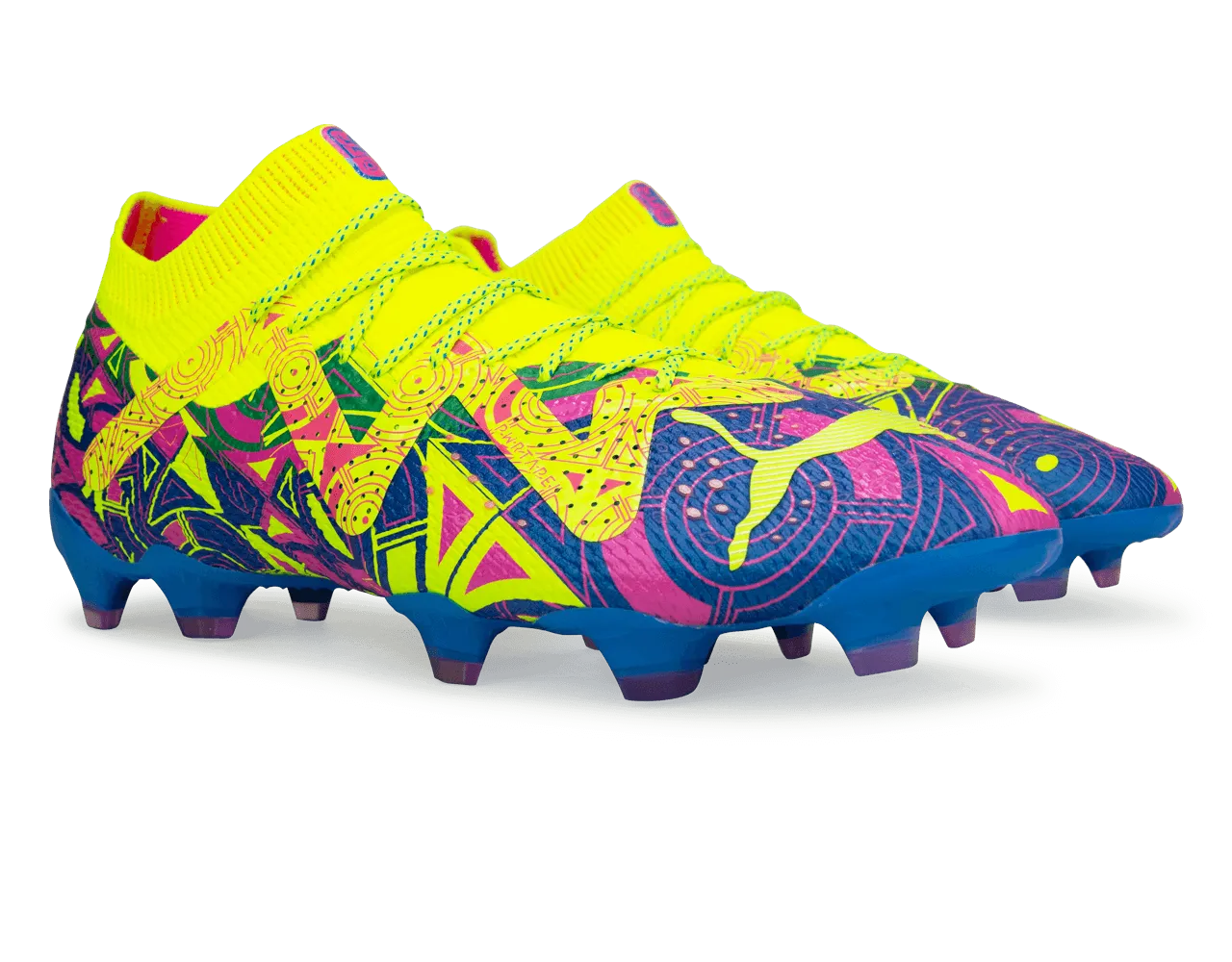 PUMA Men's Future Ultimate Energy FG/AG Blue/Yellow/Pink