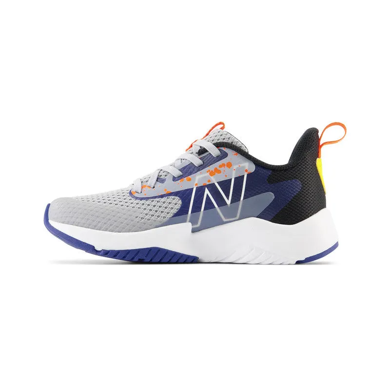 Rave Run v2 Kid's Lace Athletic Trainer - Rain Cloud/Night Sky/Blaze Orange