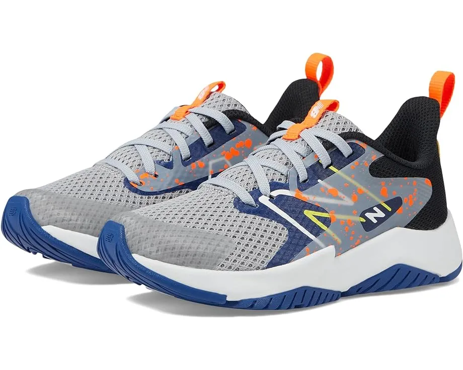 Rave Run v2 Kid's Lace Athletic Trainer - Rain Cloud/Night Sky/Blaze Orange