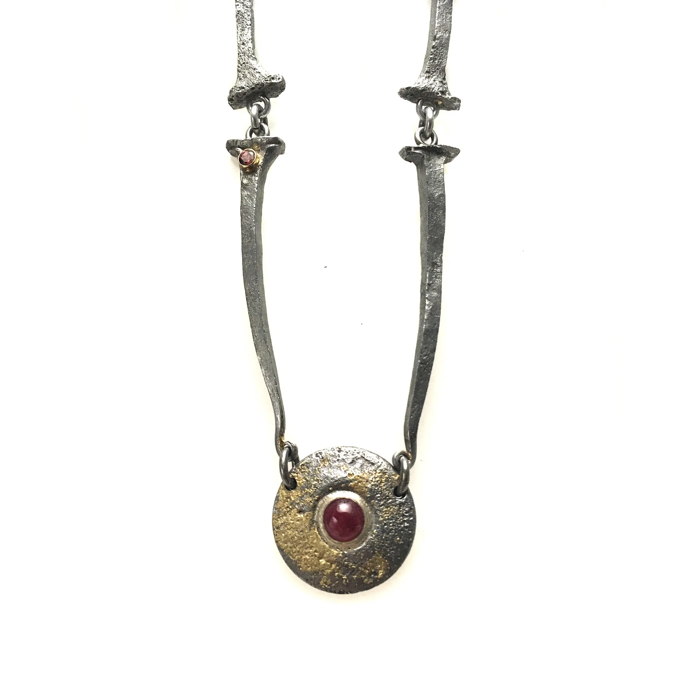 Ruby Cabochon Nail Necklace