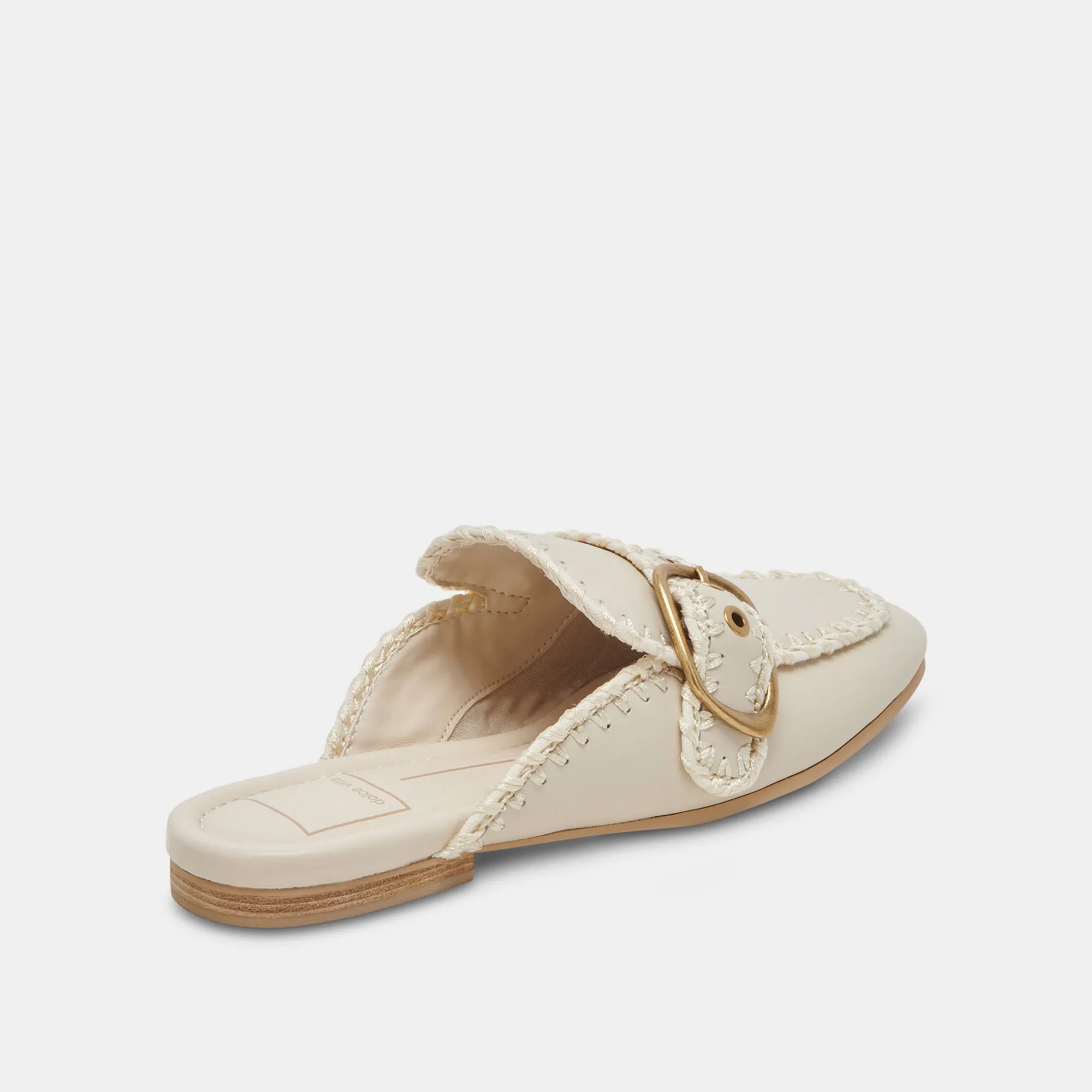 SANTEL STITCH FLATS IVORY LEATHER