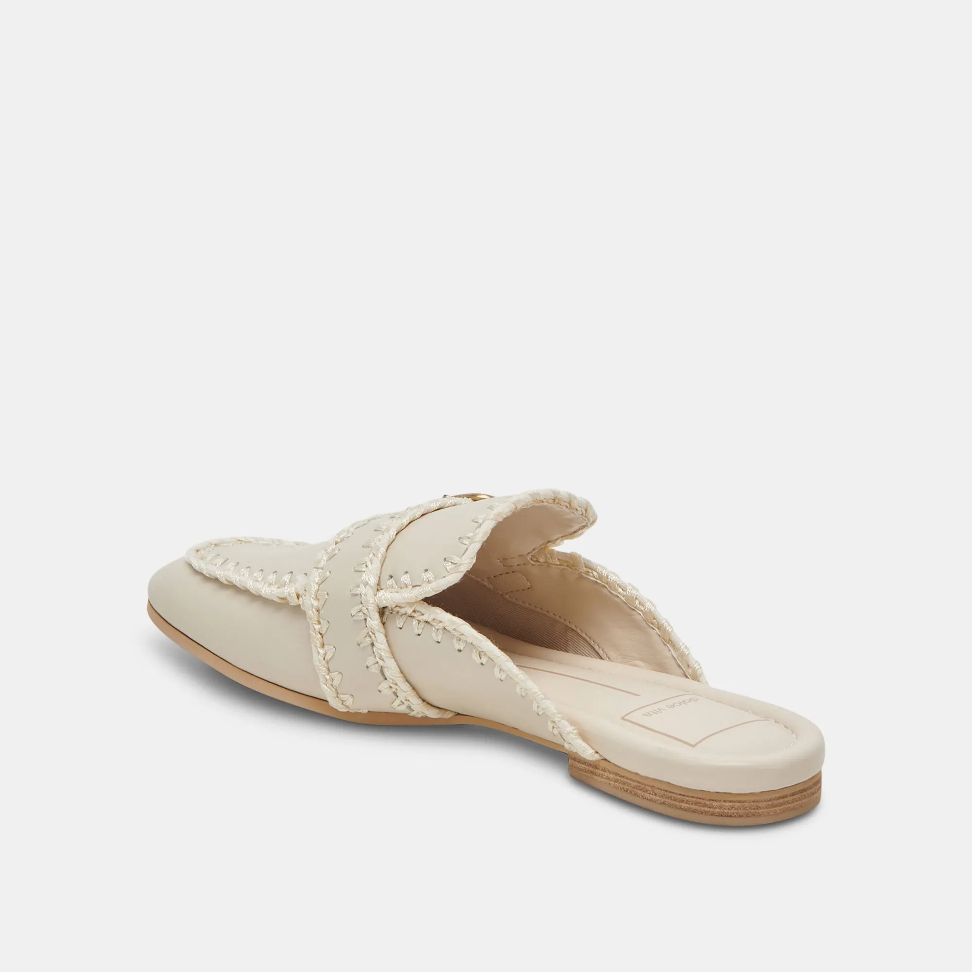 SANTEL STITCH FLATS IVORY LEATHER